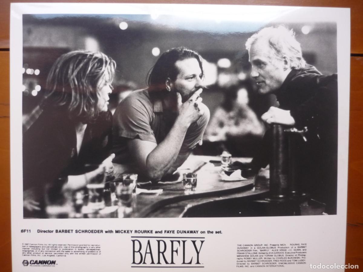 Cinema: barbet schroeder - foto original b/n - cinema filmmaker - faye dunaway mickey rourke