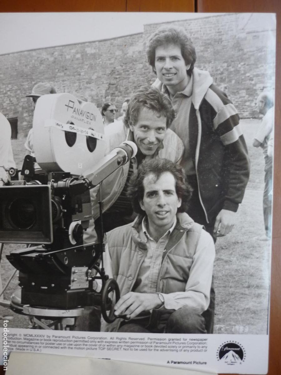 Kino: david y jerry zucker jim abrahams - foto original b/n - cinema filmmaker - top secret