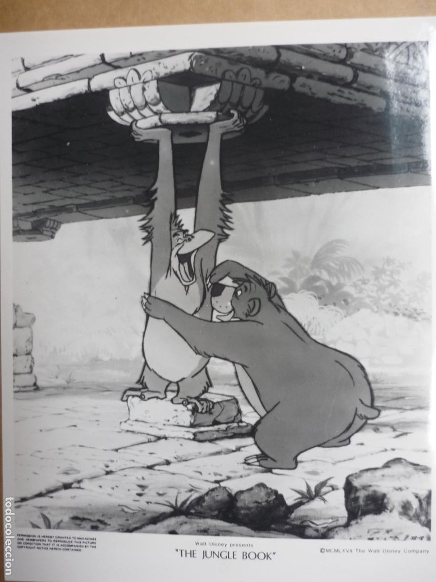 Cine: the jungle book - foto original b/n - el libro de la selva walt disney animacion