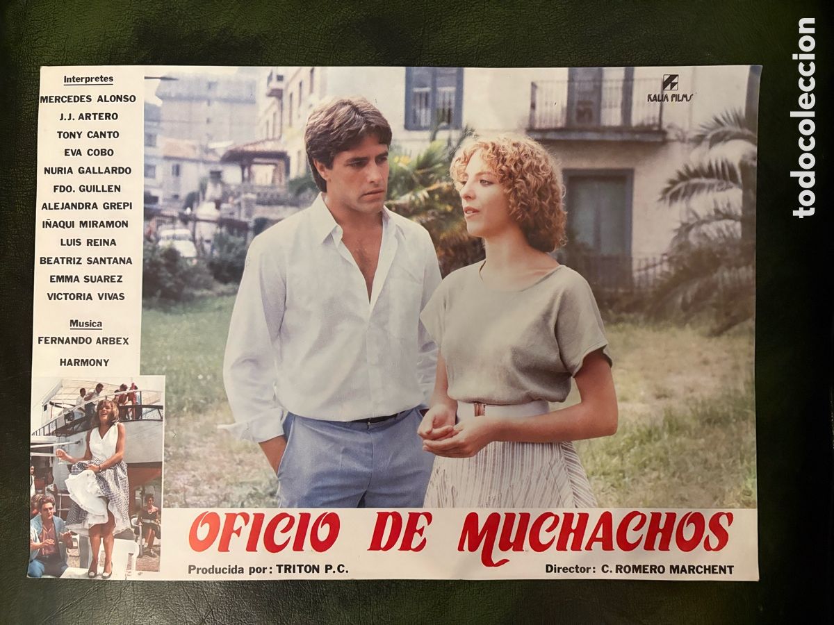 Cinema: Fotocromo pel&iacute;cula Oficio de muchachos con Toni Cant&oacute;, Eva Cobo, Mercedes Artero, Nuria Gallardo