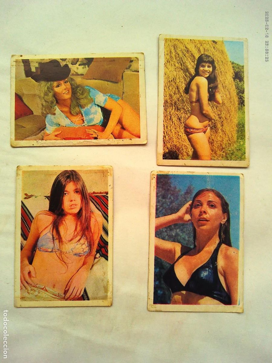 Cinema: LOTE DE 4 MINIPOSTALES DE SUPERPOPULARES , N&ordm; 65. 69, 75 Y 128: JANETTE, MARIA MONTEZ, ETC . 1972