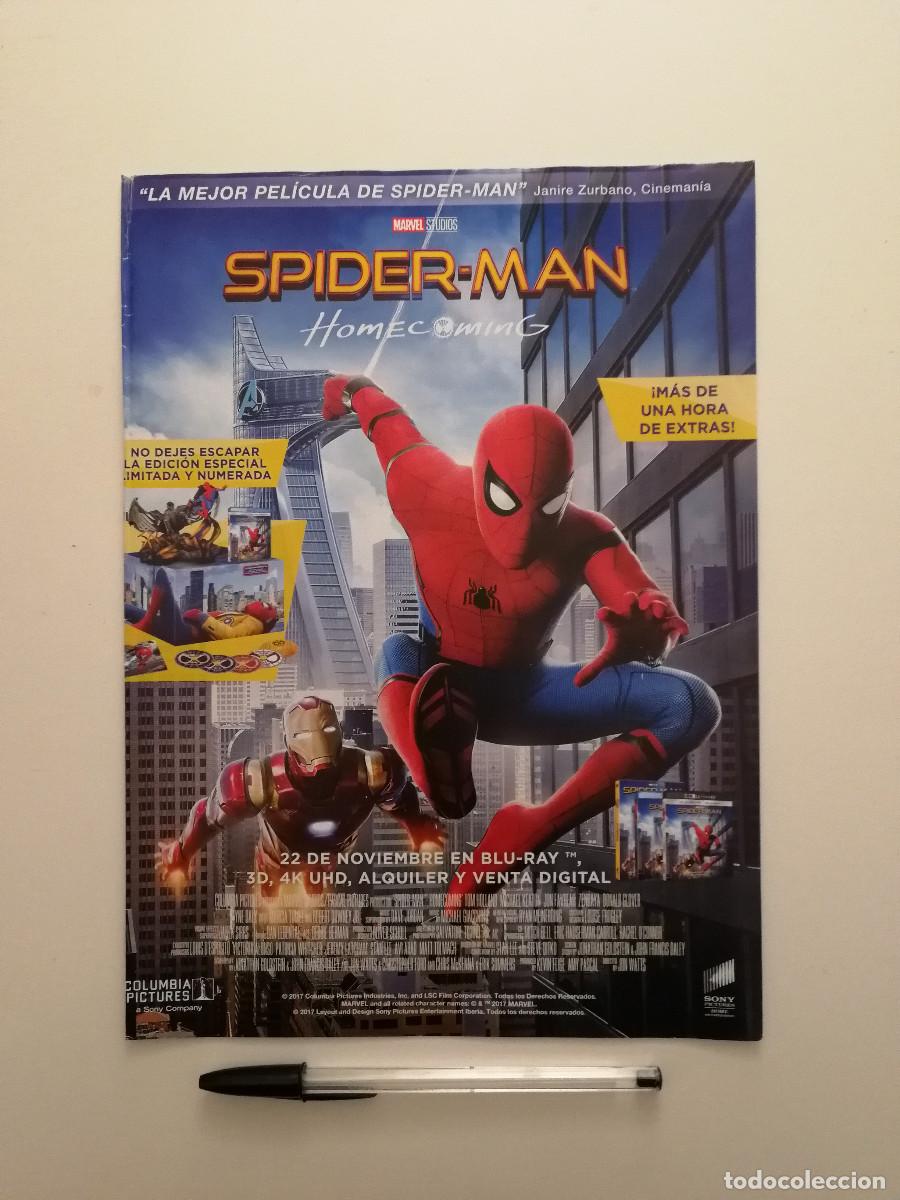 Kino: ANUNCIO ACARTONADO -A4- Spider-Man - SPIDERMAN HOMECOMING - MARVEL - TOM HOLLAND - LAMINA