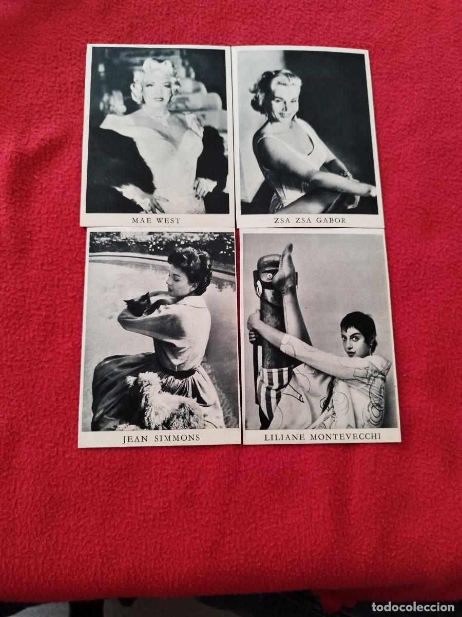 Kino: Colecci&oacute;n de 4 tarjetas de actrices de cine de a&ntilde;os 50-60. Jean Simmons, LILIANE MONTEVECCHI.