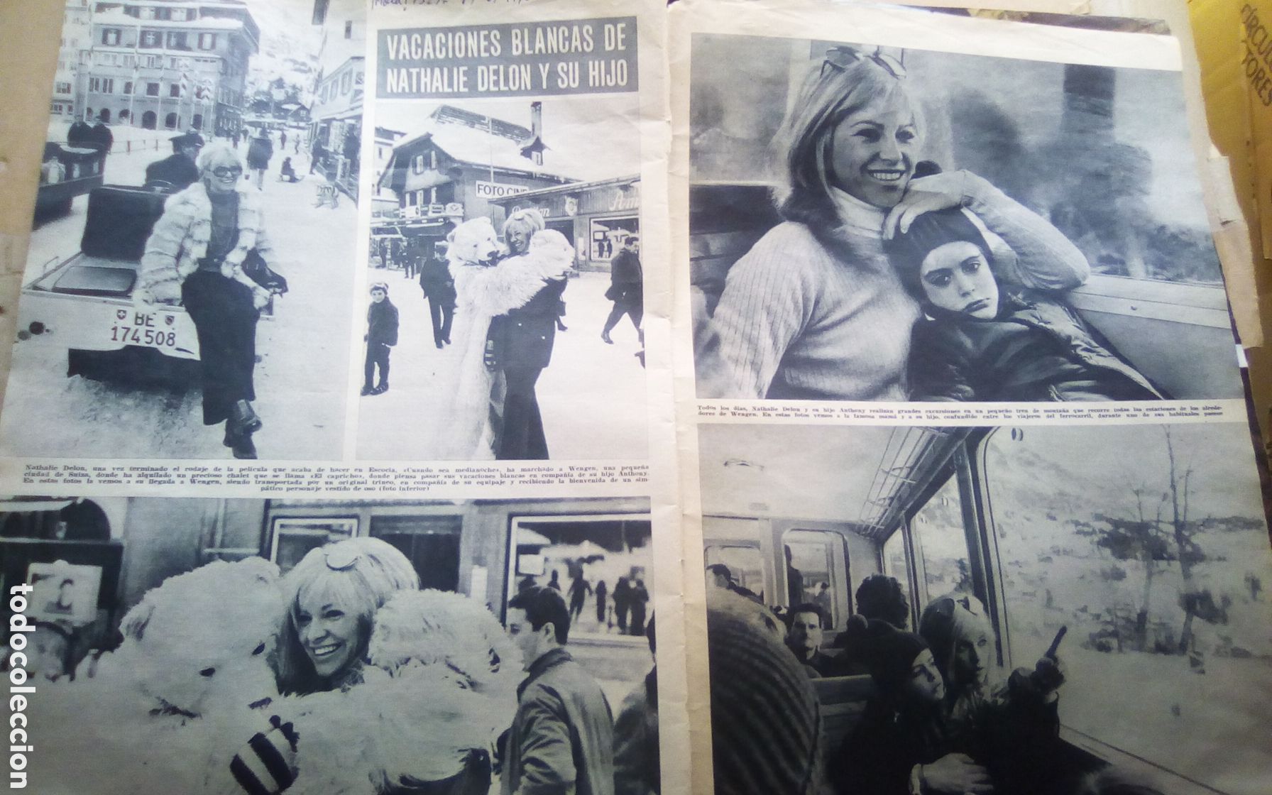 Kino: Vacaciones blancas de Nathalie Delon y su hijo. Hojas recorte revista &iexcl;Hola! N&deg; 1325. Fecha 17-01-70