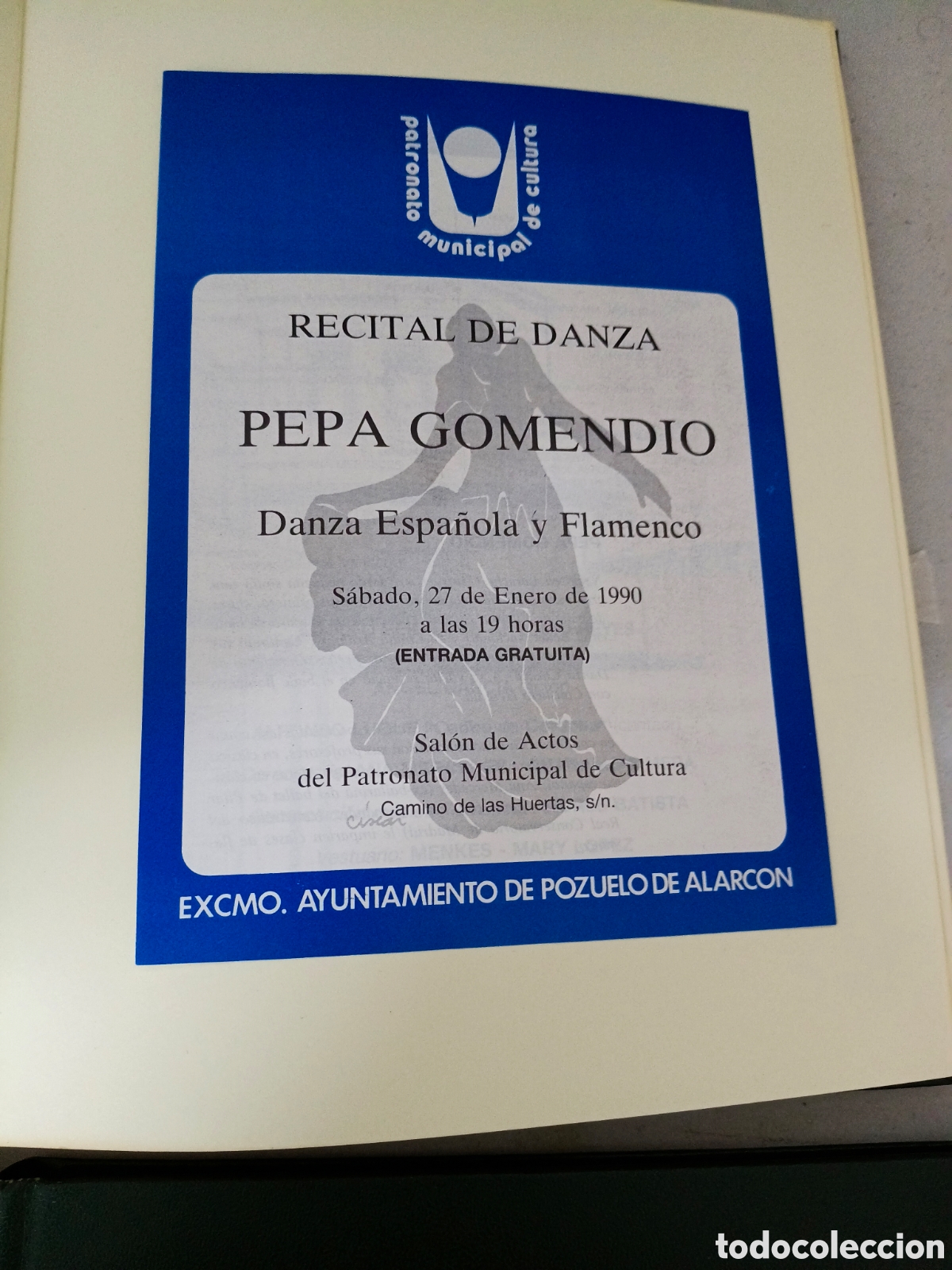 Cine: 60 FOTOS RECITAL DE DANZA PEPA GOMENDIO (27/01/1990). DANZA ESPA&Ntilde;OLA Y FLAMENCA.