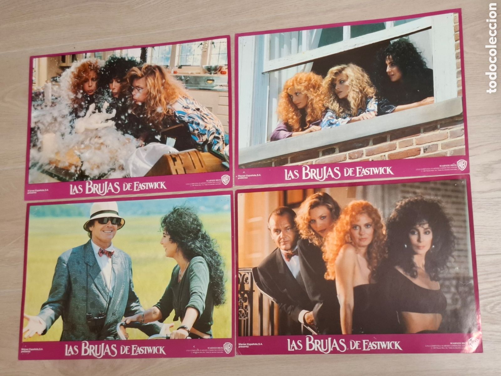 Cine: Las brujas de Eastwick, Jack Nicholson, Cher, Michelle Pfeiffer, Susan Sar 12 fotocromos lobby card