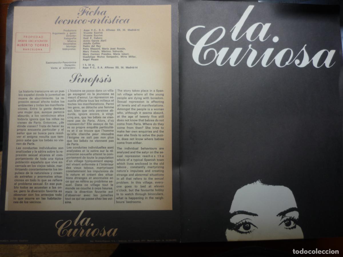 Cine: la curiosa - guia publicitaria original - patty shepard mary francis vicente escriva cine espa&ntilde;ol
