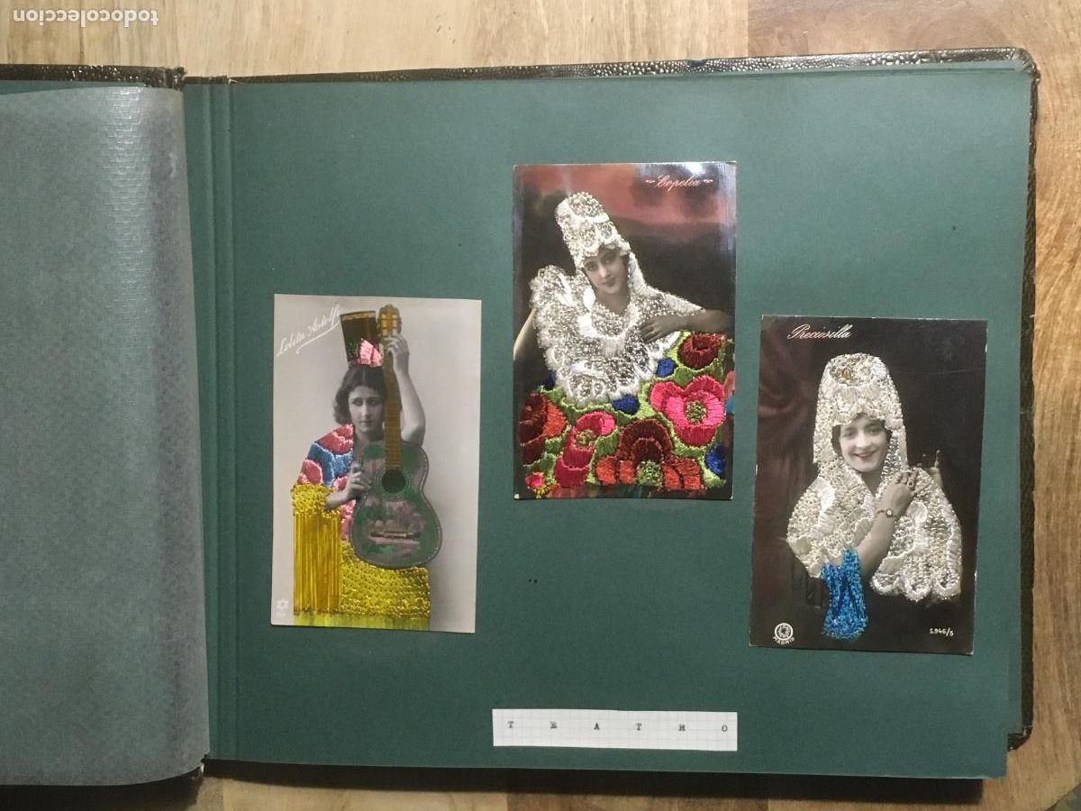Cinema: teatro musica cine interesante album de fotos y postales con autografos documentos bordados a&ntilde;os 20