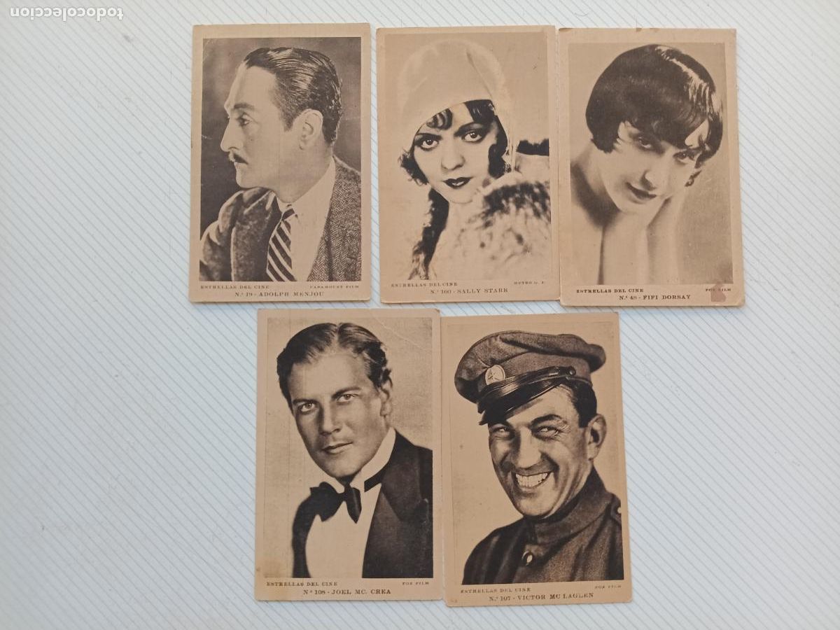 Cine: Cine. 5 postales antiguas de actores y actrices
