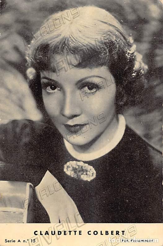 Kino: Postal de la actriz francesa Claudette Colbert (1903-1996)