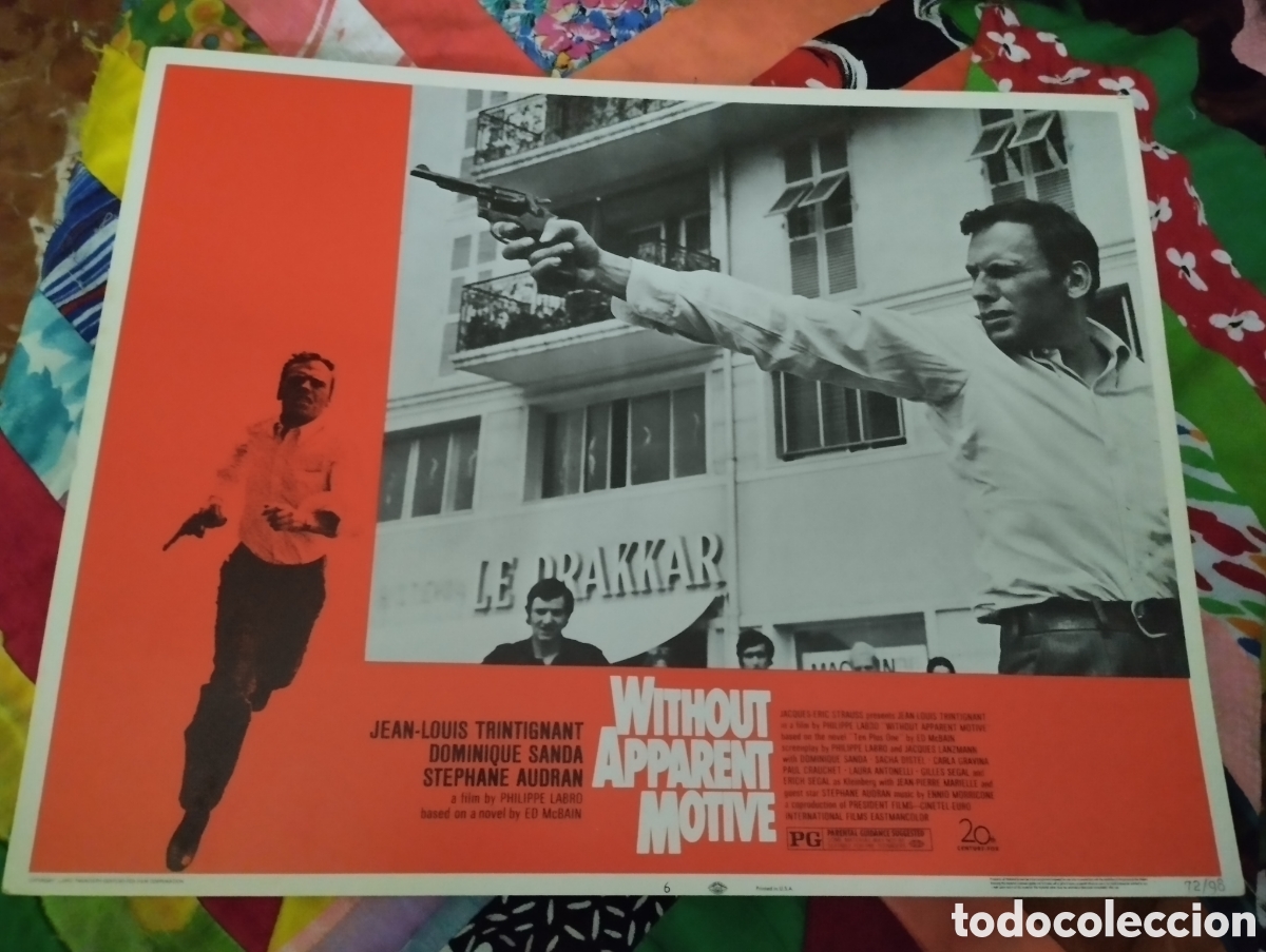 Cine: LOBBY CARD AMERICANO - SIN MOVIL APARENTE 1971