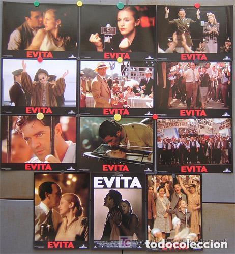 Cine: AET73 EVITA ANTONIO BANDERAS MADONNA ALAN PARKER SET COMPLETO 12 FOTOCROMOS ORIGINAL ESTRENO