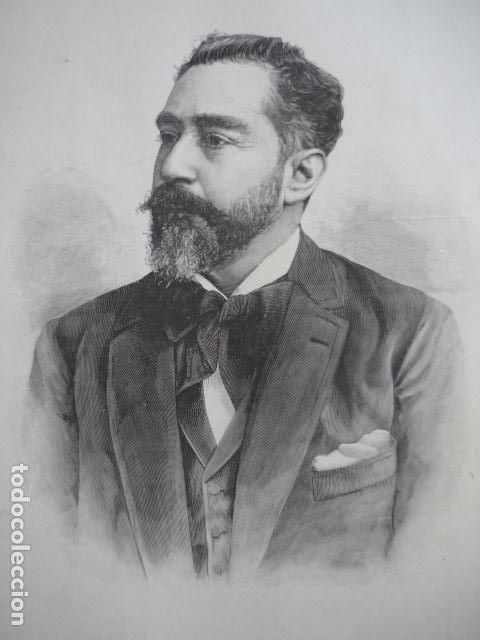 Cine: LUCIANO PUGA Y BLANCO FISCAL TRIBUNAL SUPREMO GRABADO XILOGRAFICO XILOGRAFIA 1895