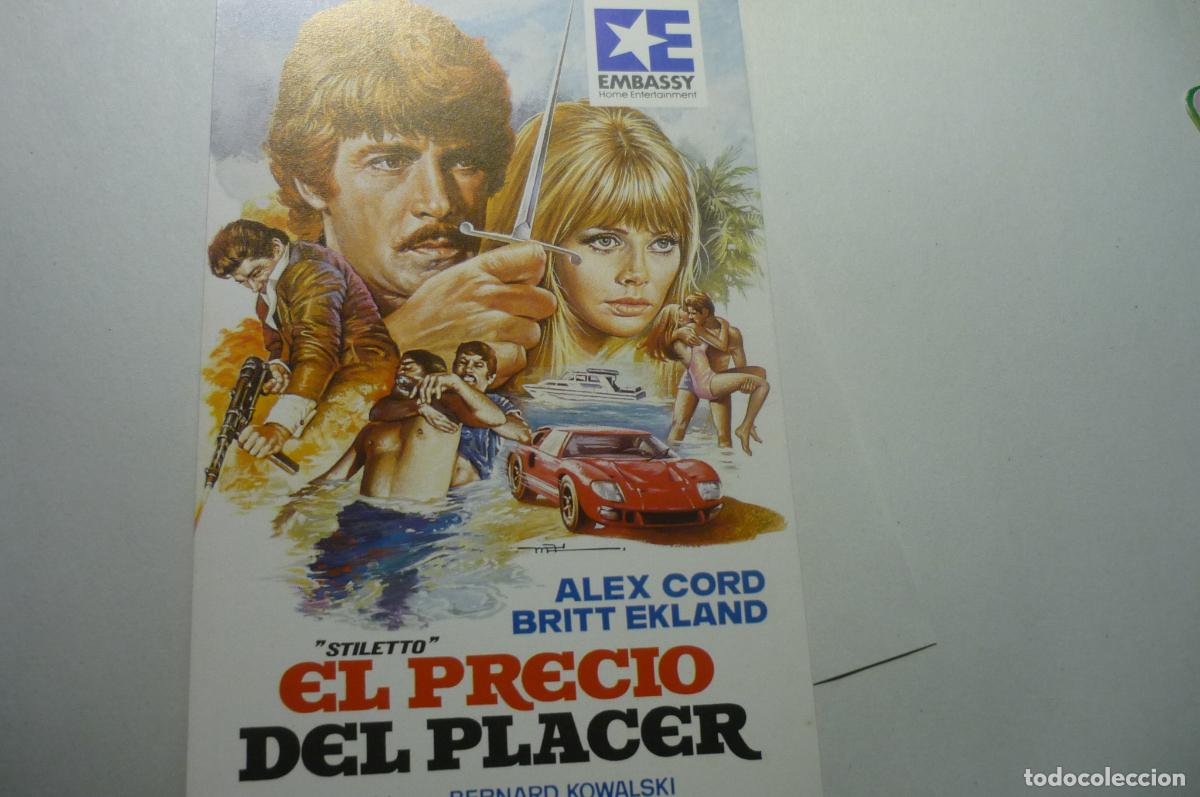Cine: tarjeta pelicula el precio del placer,.alex cord