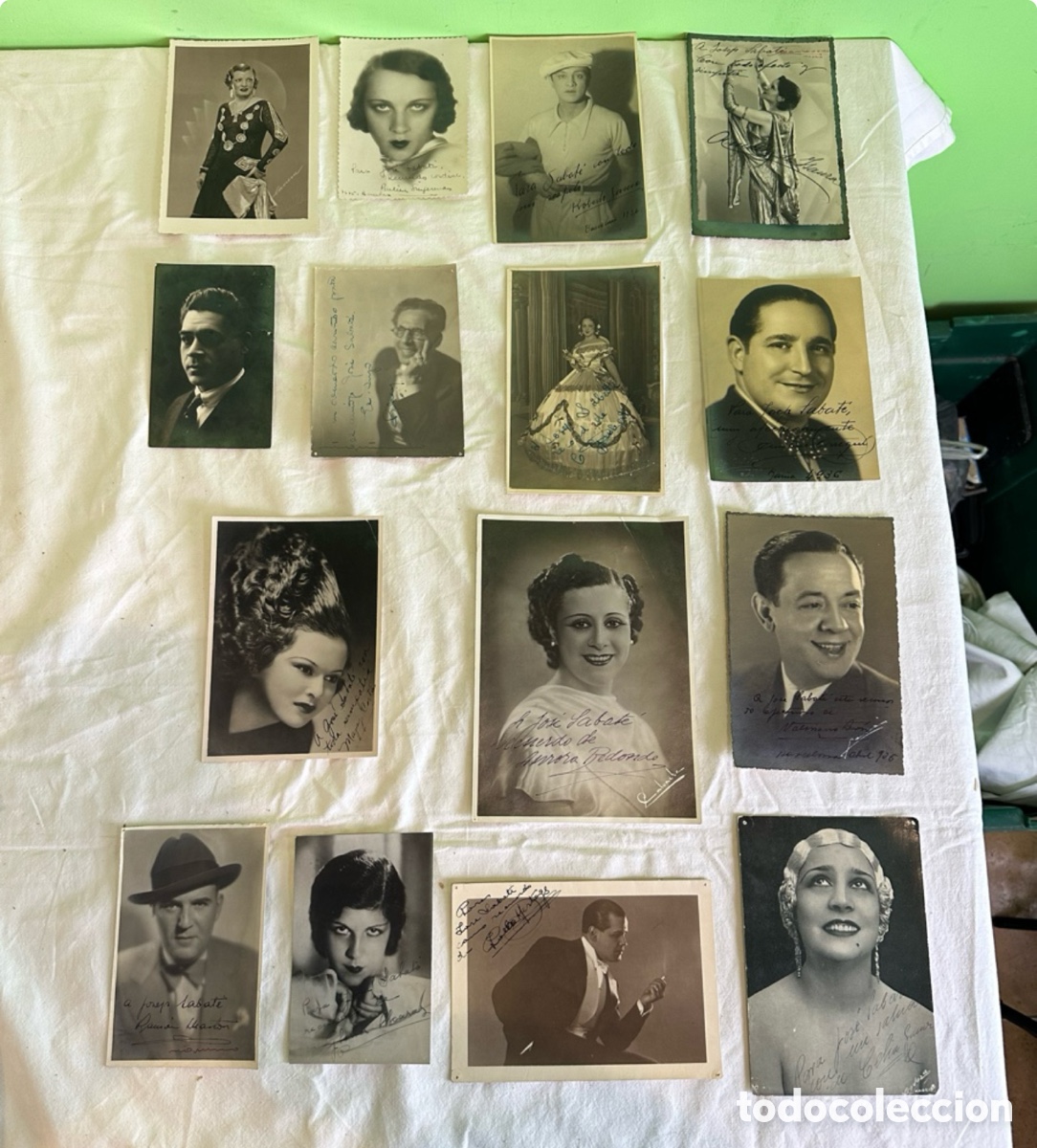 Cine: Lote 16 fotograf&iacute;as antiguas artistas actores firmadas originales a&ntilde;os 20 30 40