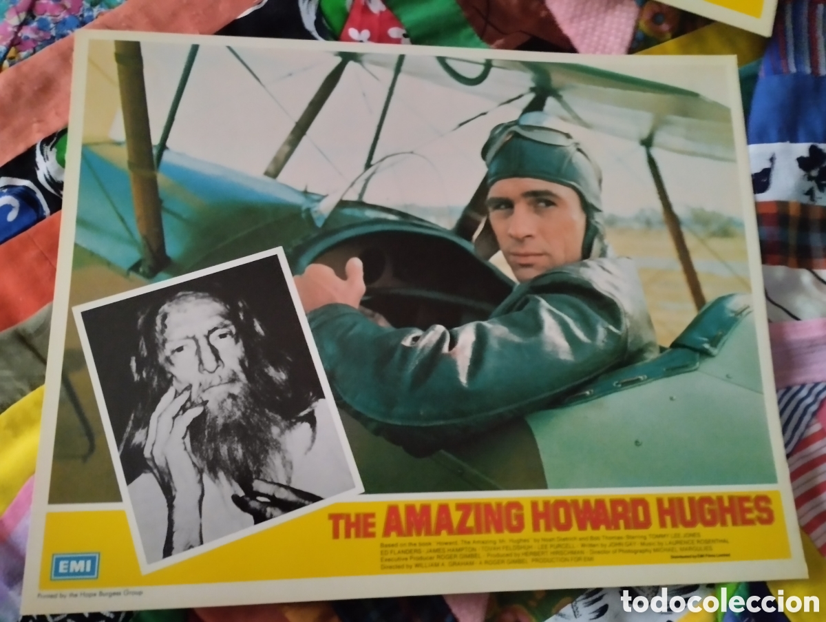 Cine: 8 LOBBY CARDS DE REINO UNIDO 36 x28 - EL ASOMBROSO MUNDO DE HOWARD HUGHES 1977