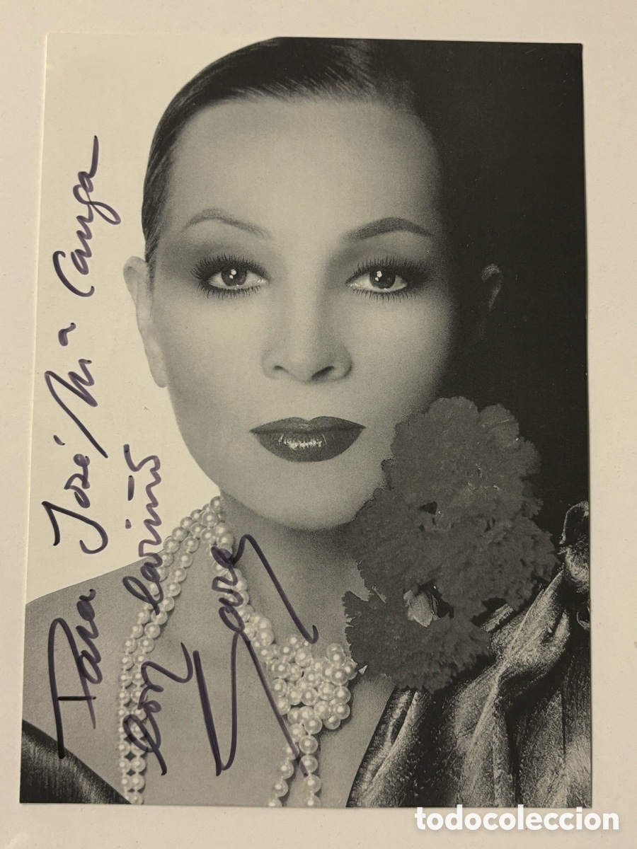Cine: Tarjeta con aut&oacute;grafo de Sara Montiel