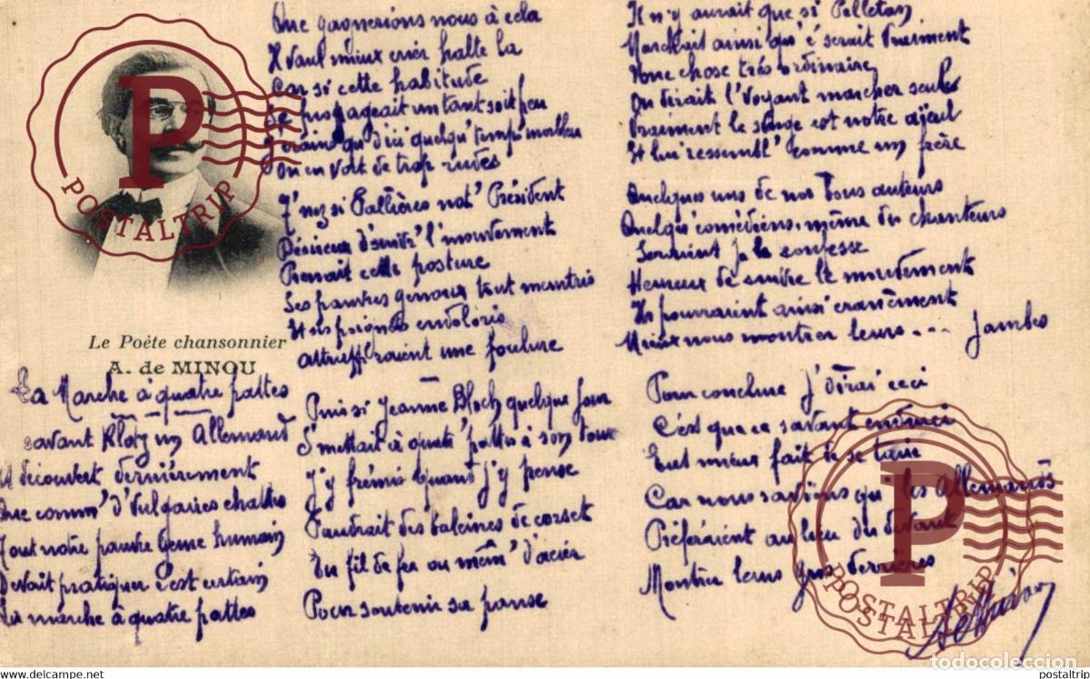 Cine: Le Po&egrave;te chansonnier A. de Minou FAMOSOS FAMOUS C&Eacute;L&Egrave;BRE