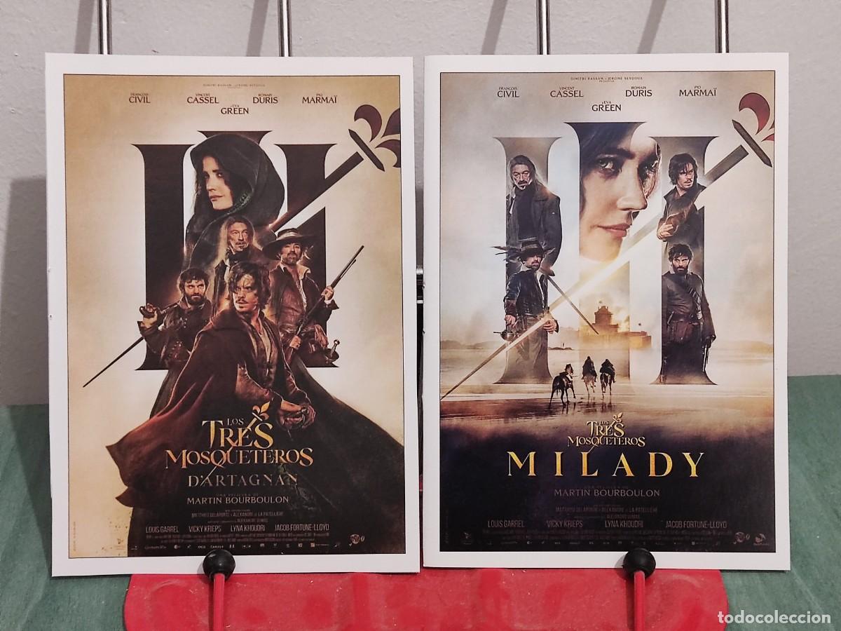 Cine: Los tres mosqueteros D&acute;Artagnan y Milady . 2 fichas revista Accion cine