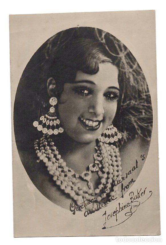 Cine: TARJETA POSTAL FOTOGRAFICA DE LA CANTANTE, ACTRIZ JOSEPHINE BAKER. A&Ntilde;OS 20