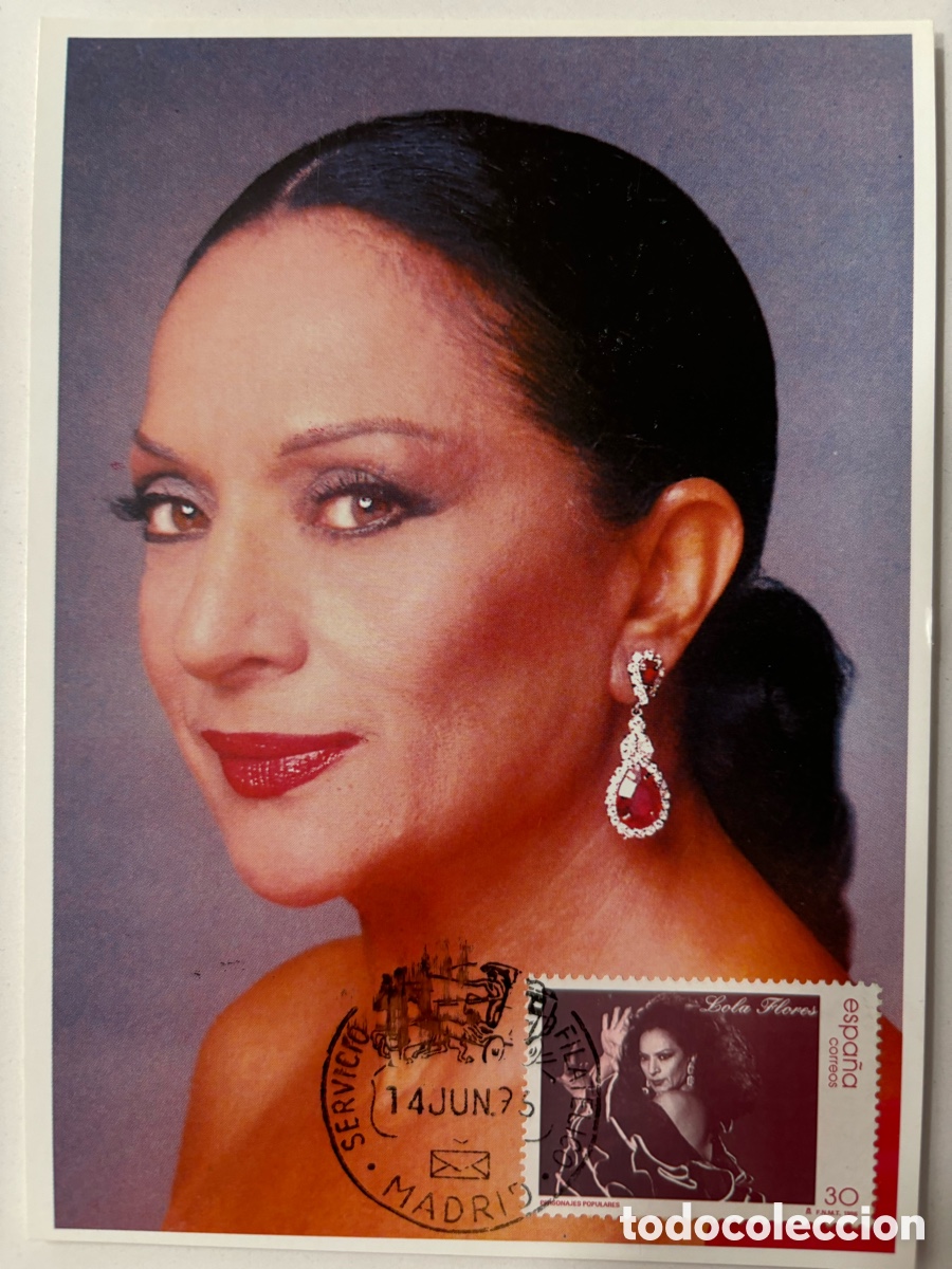 Cine: Tarjeta de Lola Flores con sello M