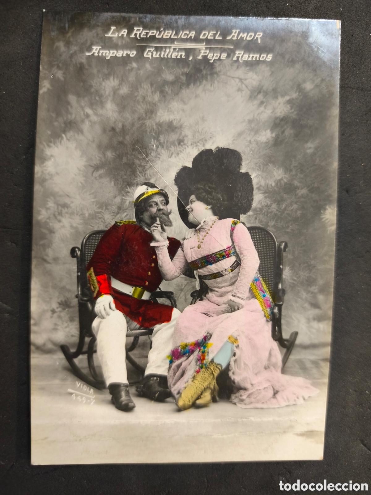 Cine: ANTIGUA POSTAL ARTISTAS -AMPARO GUILL&Eacute;N PEPE RAMOS ''LA REPUBLICA DEL AMOR''- POSTAL FOTOGRAFICA