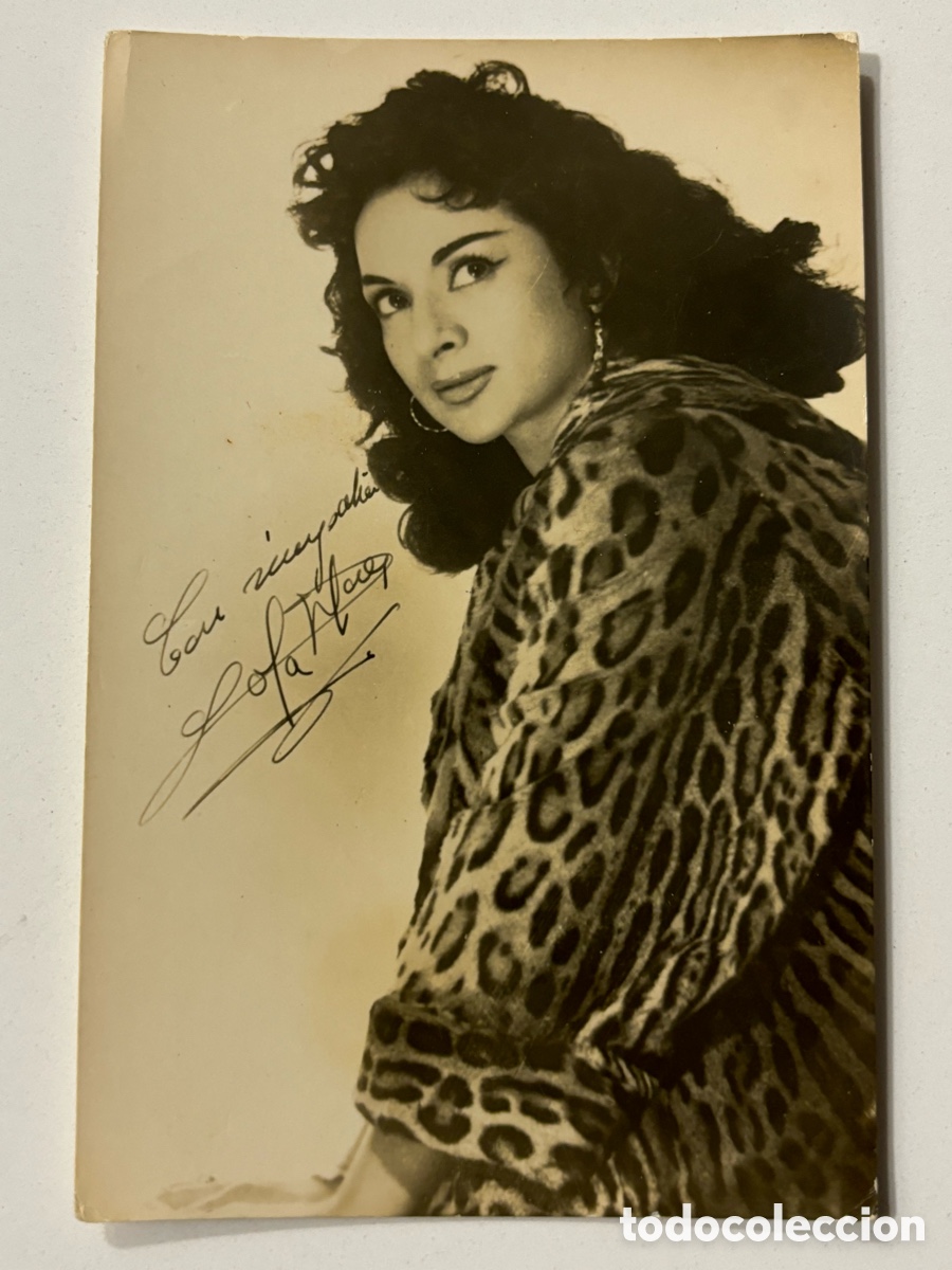 Cine: Antigua tarjeta postal de Lola Flores con aut&oacute;grafo impreso M