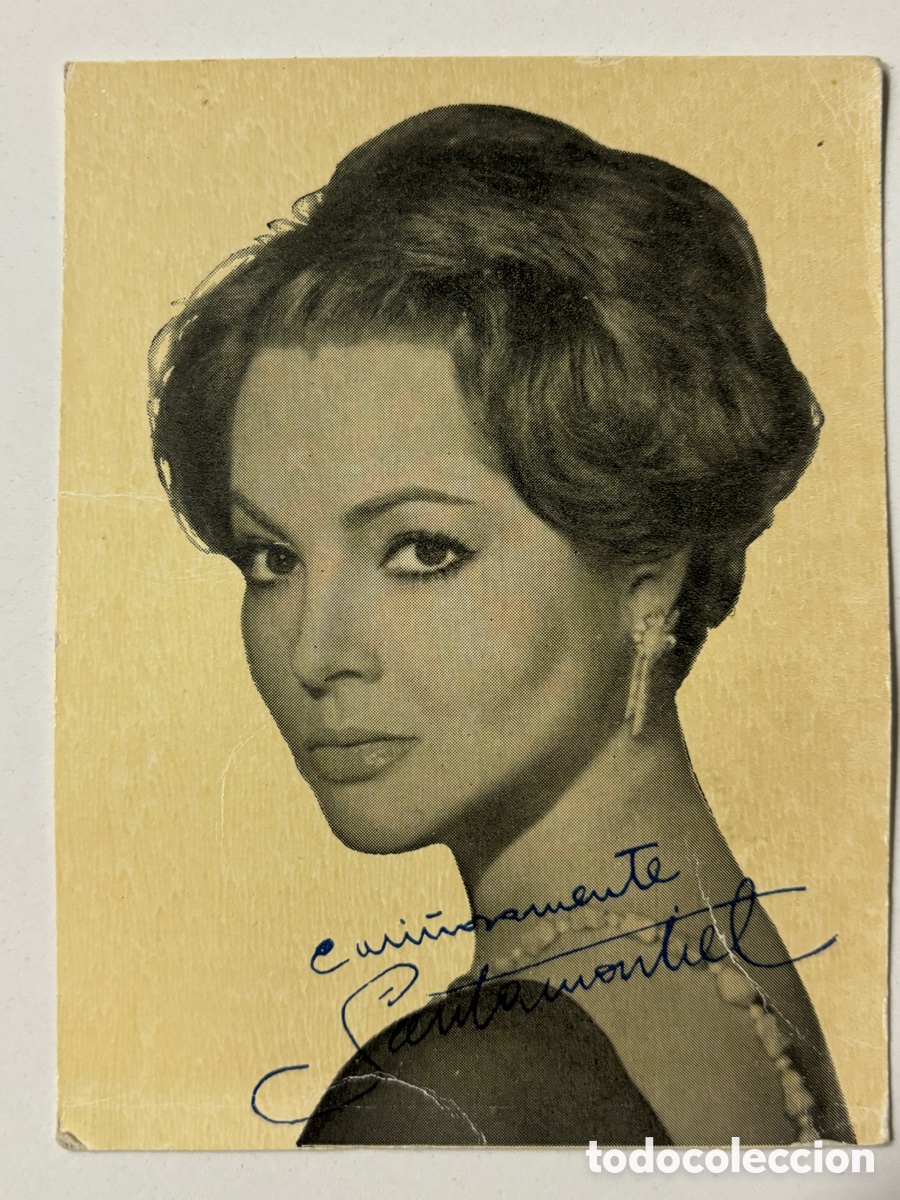 Cine: Antigua tarjeta con aut&oacute;grafo impreso de Sara Montiel M