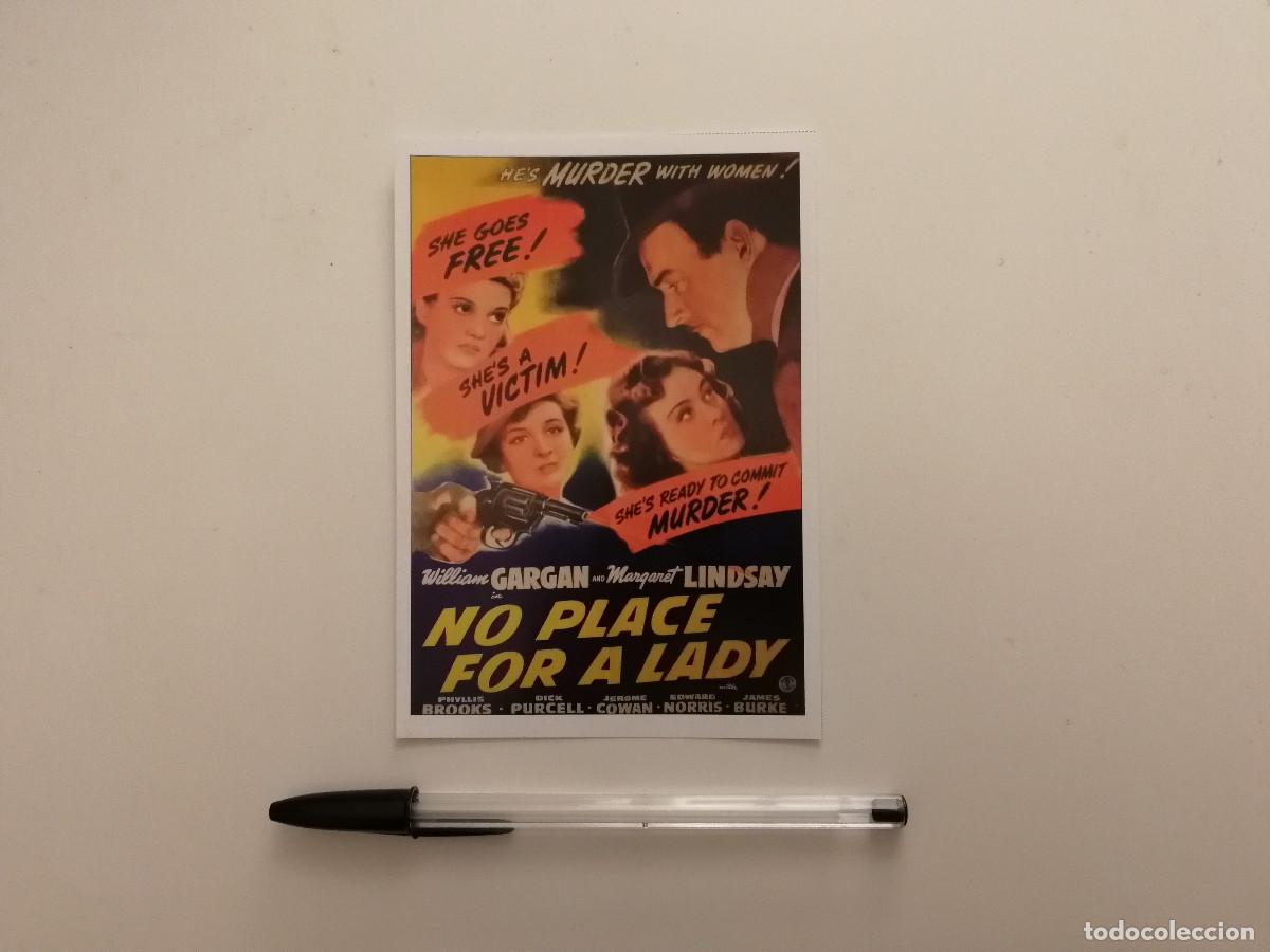 Cine: FICHA COLECCIONABLE -10*15- NO PLACE FOR A LADY - CINE NEGRO - MARGARET LINDSAY