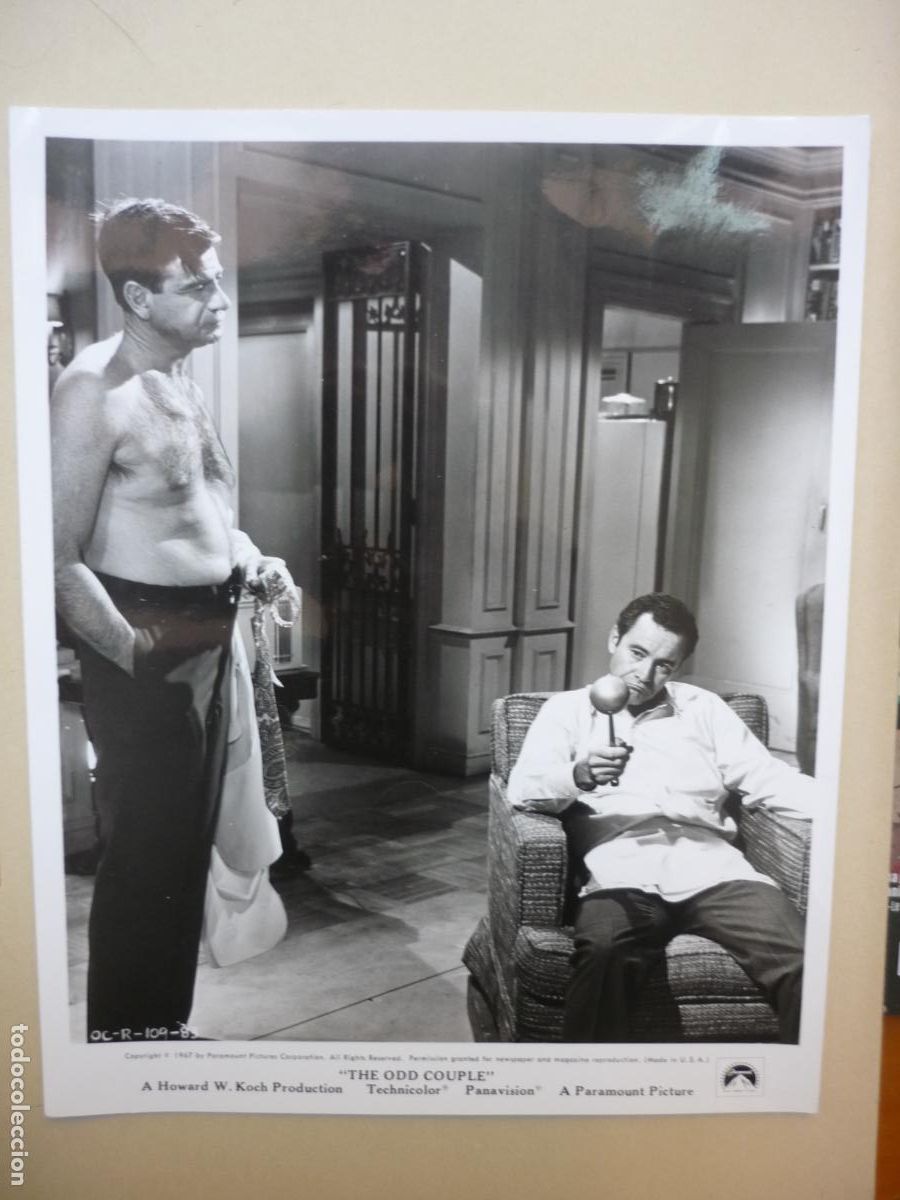 Cine: the odd couple - foto original b/n - la extra&ntilde;a pareja jack lemmon walter matthau
