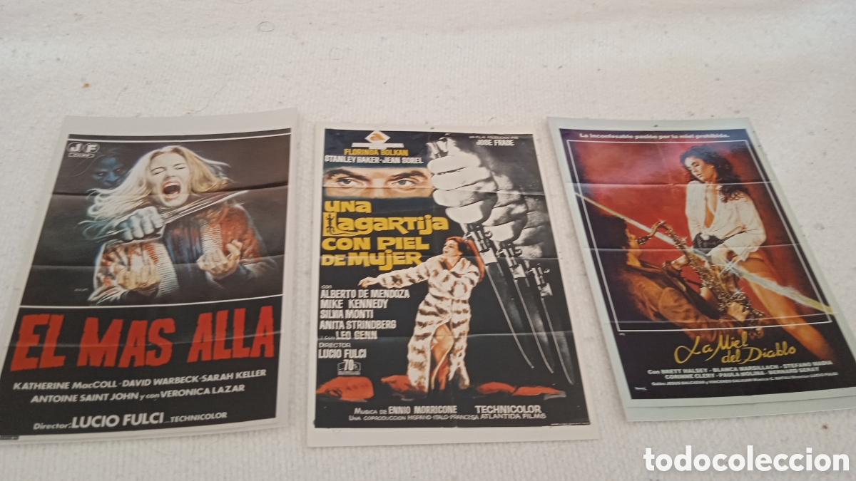Cine: Lote 3 Fotocromos Fotos 10x15 C&aacute;rteles pel&iacute;culas Lucio Fulci