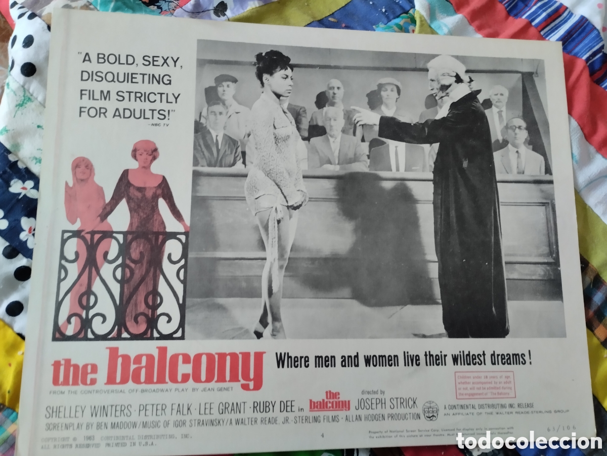 Cine: 3 LOBBY CARDS AMERICANOS - EL BALCON 1963