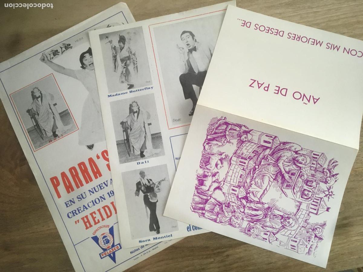 Cinema: parra's actor transformista magia comico revista variedades 3 folletos originales a&ntilde;os 60 70