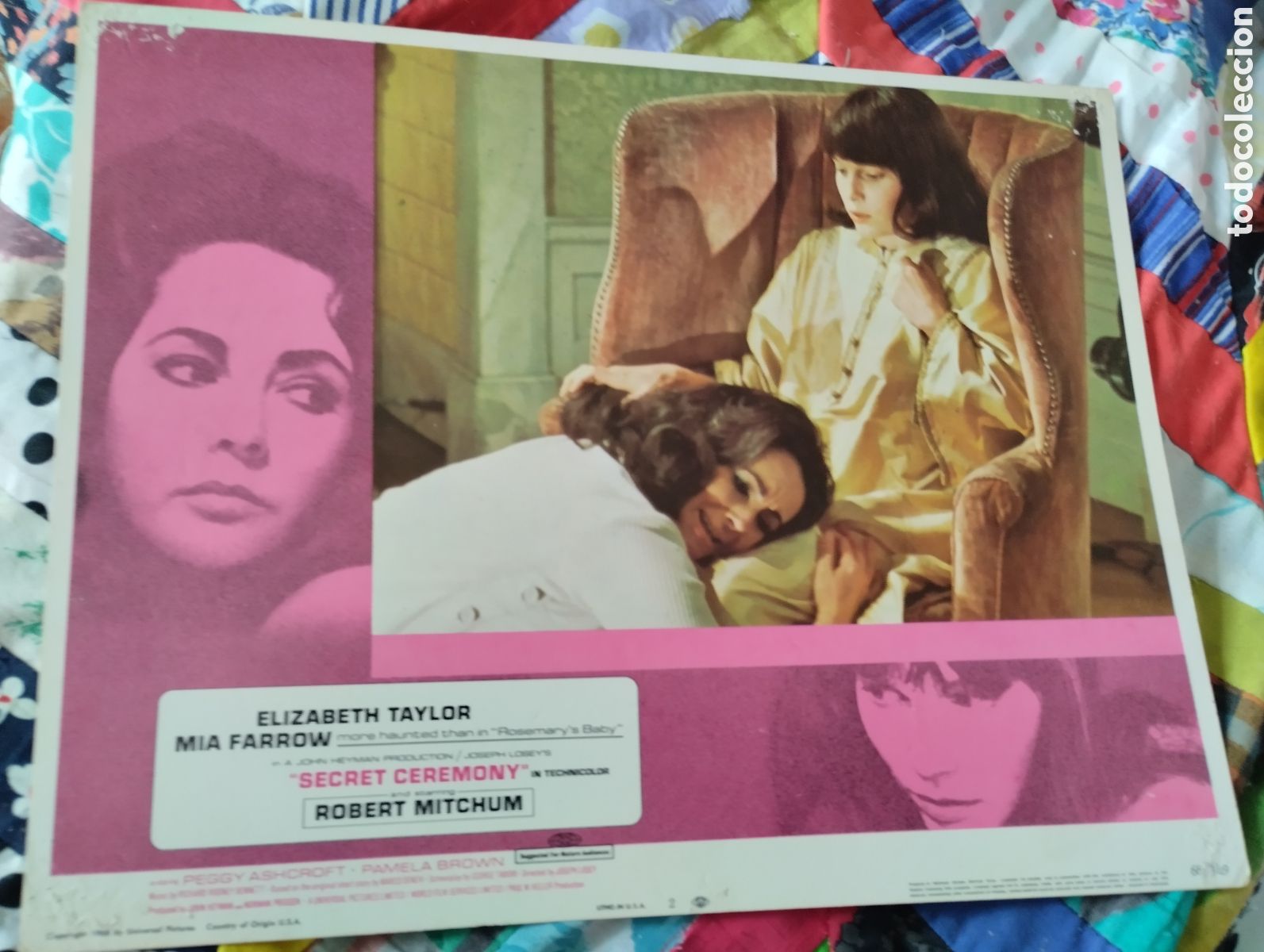 Cine: LOBBY CARDS AMERICANOS - CEREMONIA SECRETA 1968 - ELIZABETH TAYLOR