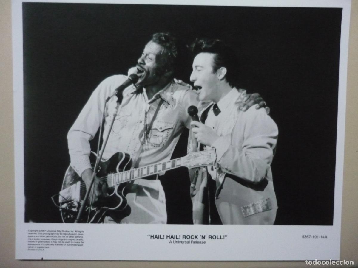 Cine: hail hail rock and roll - foto original b/n - Chuck Berry julian lennon