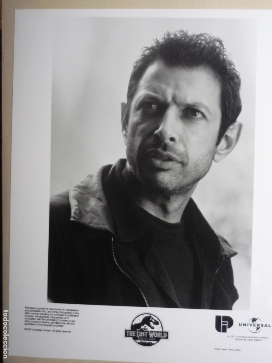 Cine: the lost world jurassic park - foto original b/n - jeff goldblum - steven spielberg