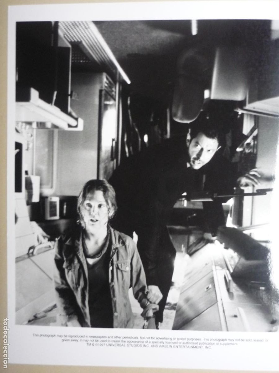 Cine: the lost world jurassic park - foto original b/n - jeff goldblum julianne moore - steven spielberg