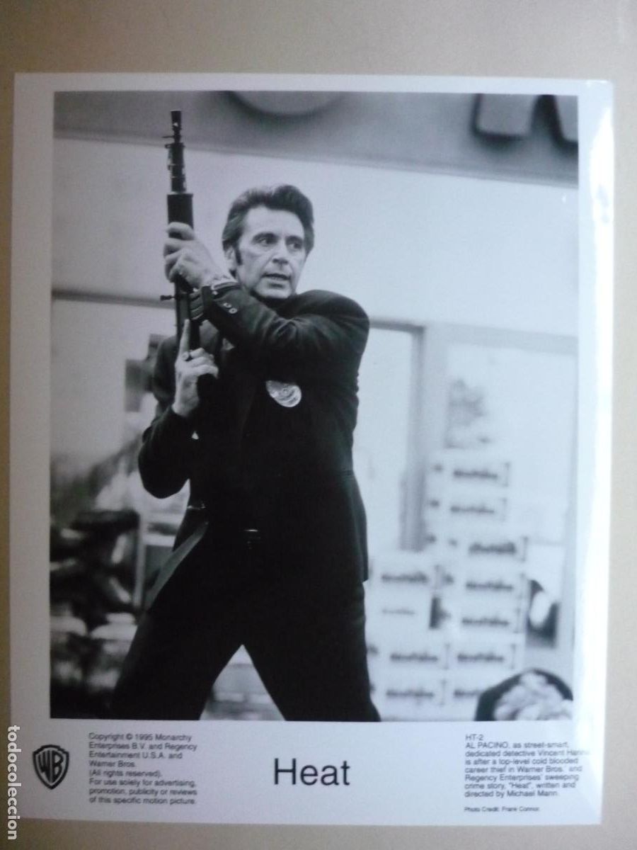 Cine: al pacino - foto original b/n USA - heat - Michael Mann