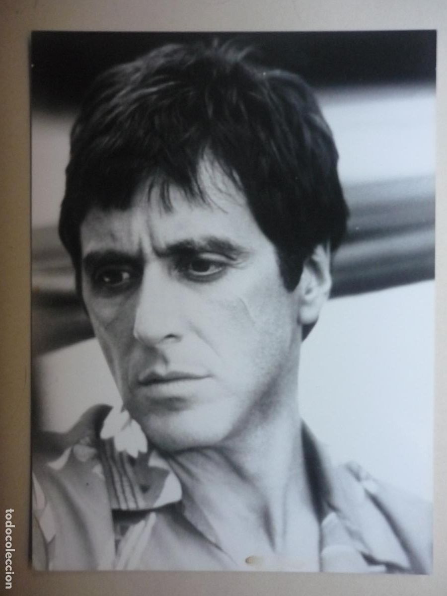 Cine: al pacino - foto original b/n - scarface el precio del poder - brian de palma