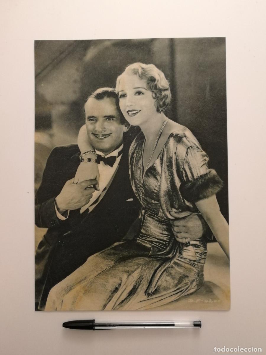 Cine: ANTIGUA LAMINA ENCARTONADA -A4- BEBE DANIELS - DOUGLAS FAIRBANKS SR