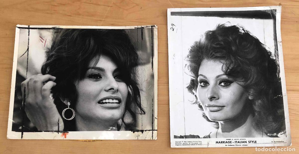 Cine: LOTE 2 FOTOGRAFIAS ORIGINAES SOFIA LOREN. MATRIMONIO A LA ITALIANA, A&Ntilde;OS 1970 Y 1973