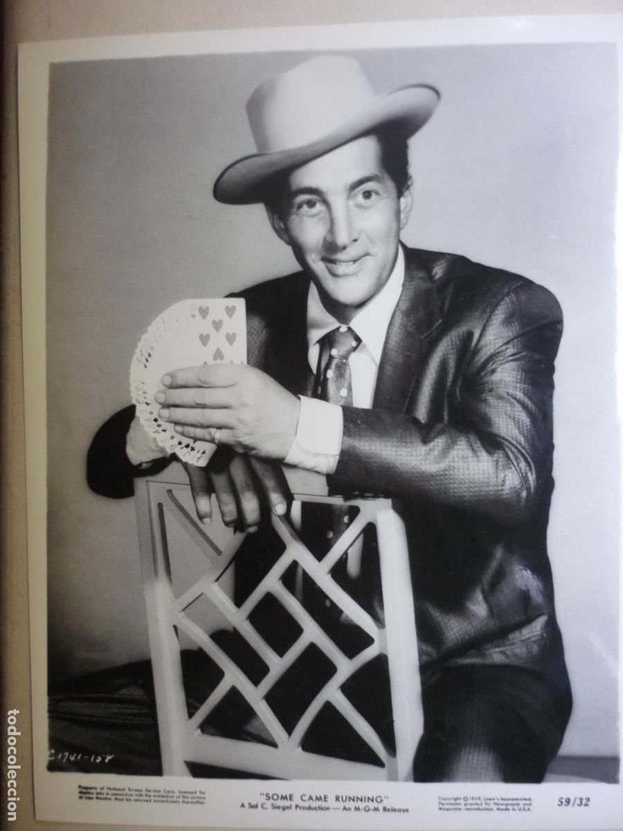 Cine: dean martin - foto original b/n - some came running como un torrente - cartas naipes