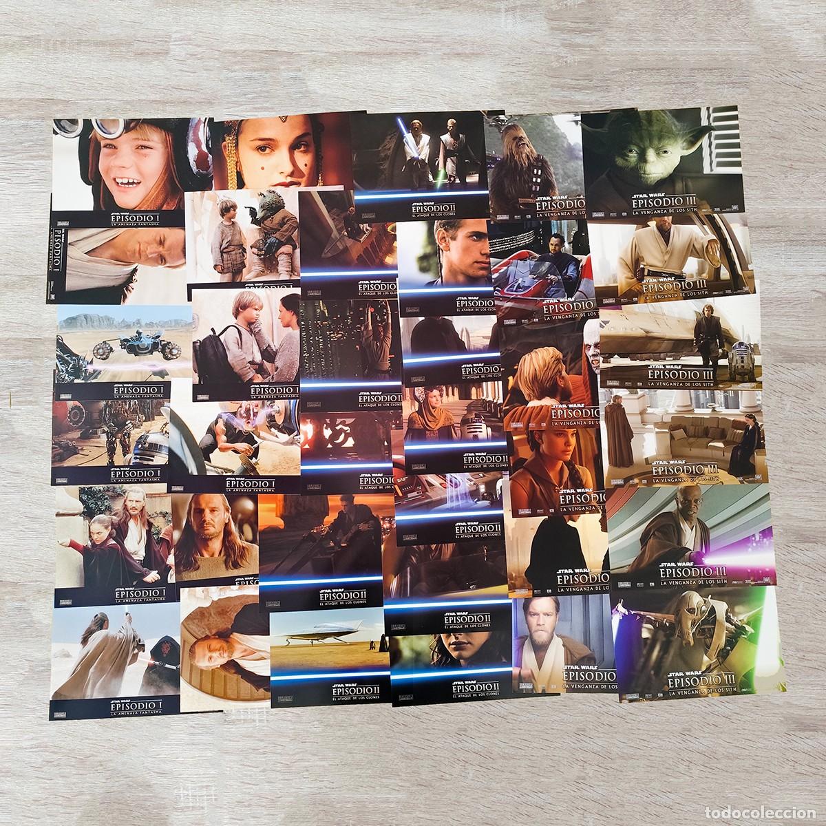 Kino: FOTOCROMOS LA GUERRA DE LAS GALAXIAS EPISODIOS 1, 2 Y 3 LOBBY CARDS