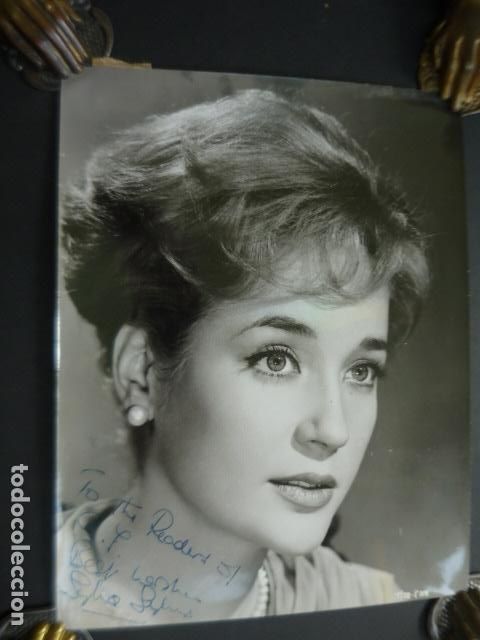 Cine: SYLVIA SYMS ACTRIZ ANTIGUA FOTOGRAFIA ORIGINAL CON FIRMA AUTOGRAFA 24 X 18 CM