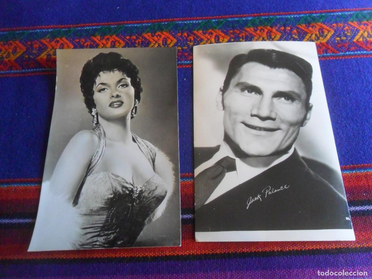 Cine: JACK PALANCE PHOTO POST CARD KODAK POSTAL Y GINA LOLLOBRIGIDA 5247 ARCHIVO BERMEJO 3 PTS. RARAS.