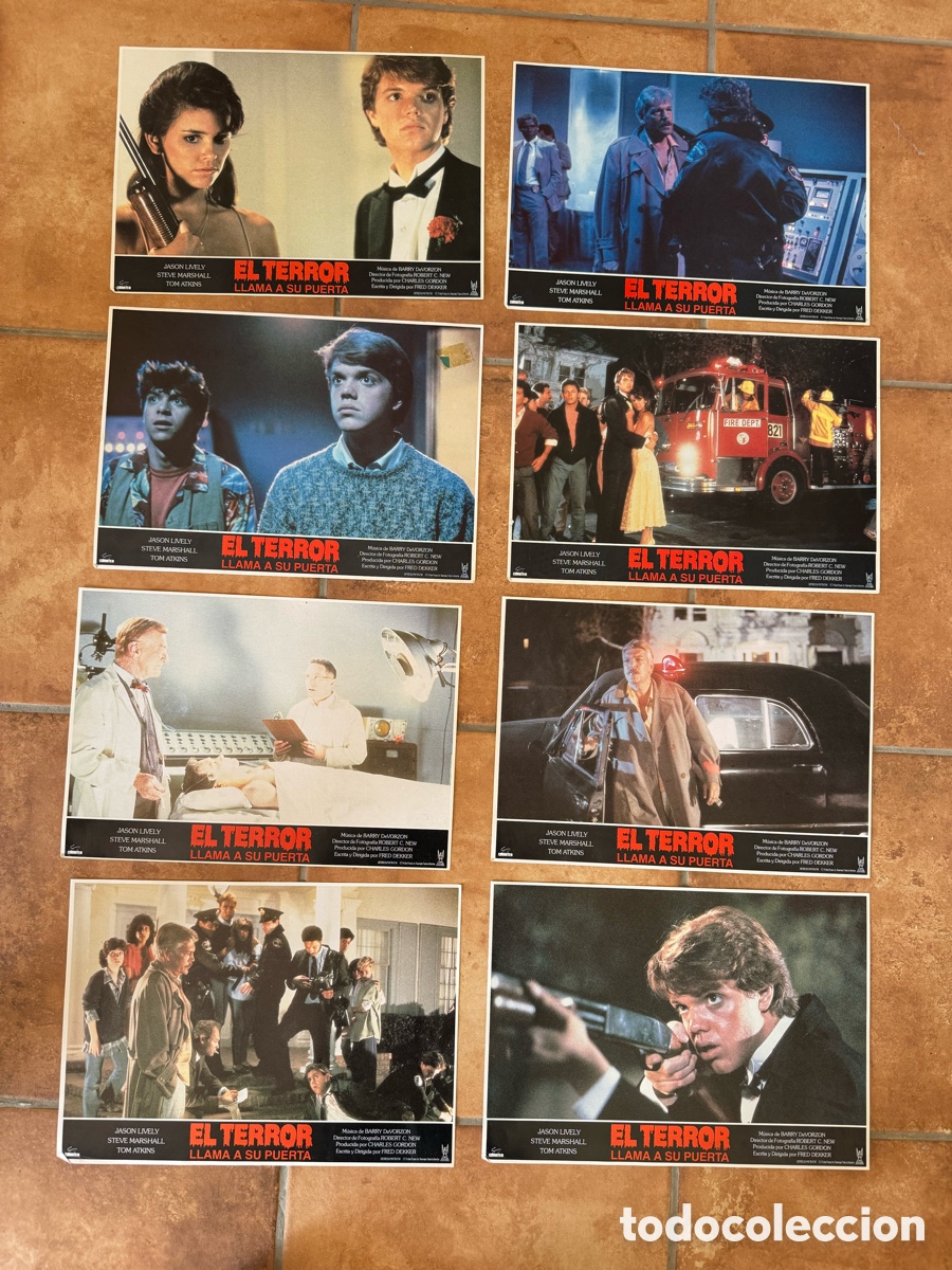 Cine: FOTOCROMOS ORIGINALES EL TERROR LLAMA A SU PUERTA 8 UNIDADES
