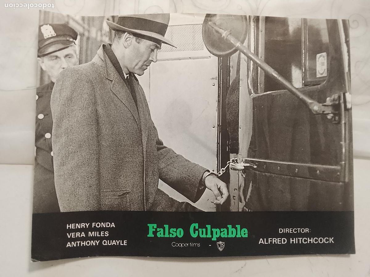 Cine: CINE TEATRO PELICULA CARTEL MEDIANO AFICHE ORIGINAL FOTOCROMO ACTRIZ ACTOR - FALSO CULPABLE