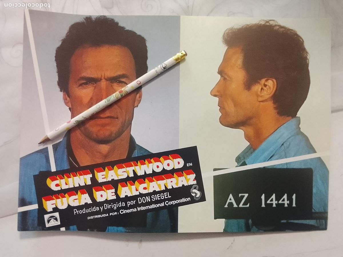 Cine: CINE TEATRO PELICULA CARTEL MEDIANO AFICHE ORIGINAL FOTOCROMO ACTRIZ ACTOR - LA FUGA DE ALCATRAZ