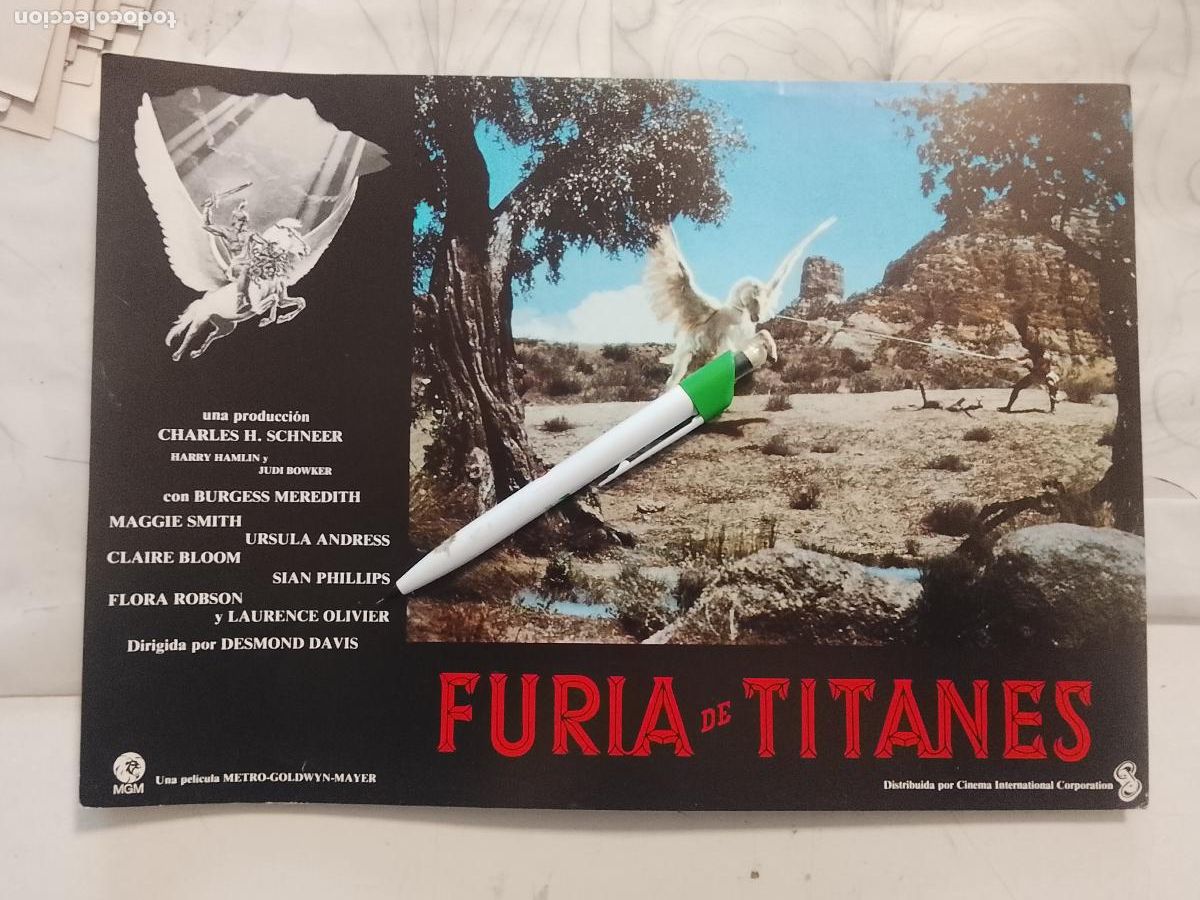 Cine: CINE TEATRO PELICULA CARTEL MEDIANO AFICHE ORIGINAL FOTOCROMO ACTRIZ ACTOR - FURIA DE TITANES