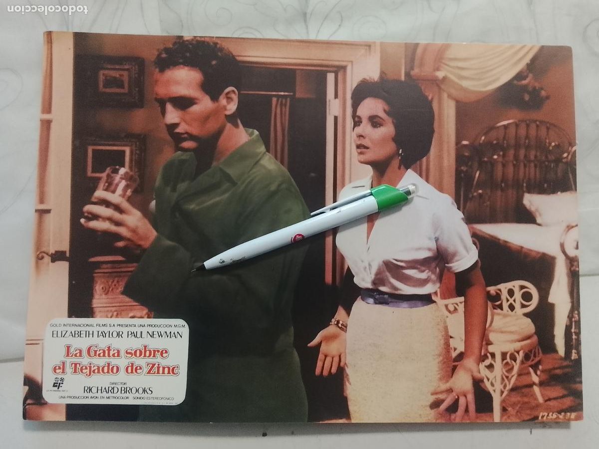 Cine: CINE TEATRO PELICULA CARTEL MEDIANO AFICHE ORIGINAL FOTOCROMO ACTRIZ LA GATA SOBRE EL TEJADO DE ZINC